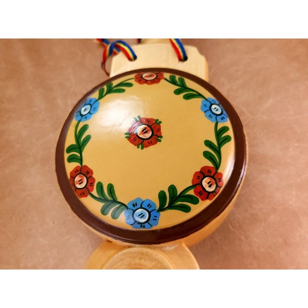 Vintage Romanian Wooden Flask Canteen 9